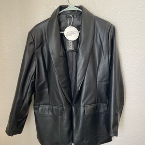 Boohoo faux leather jacket brand new with tags. Runs big